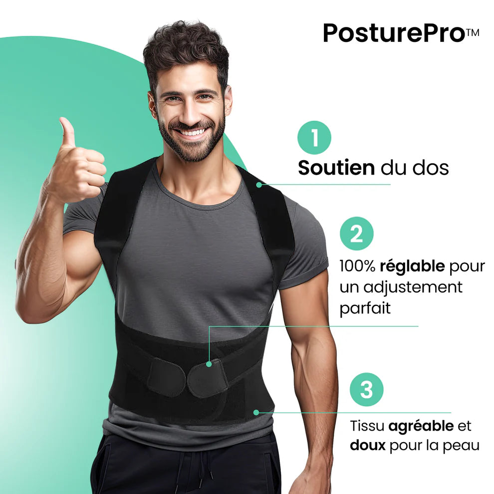 PosturePro™ | Corrige la posture et soulage les douleurs dorsales - Panier Pratique