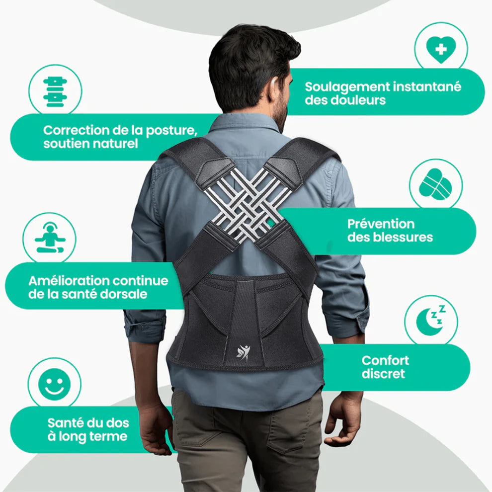 PosturePro™ | Corrige la posture et soulage les douleurs dorsales - Panier Pratique
