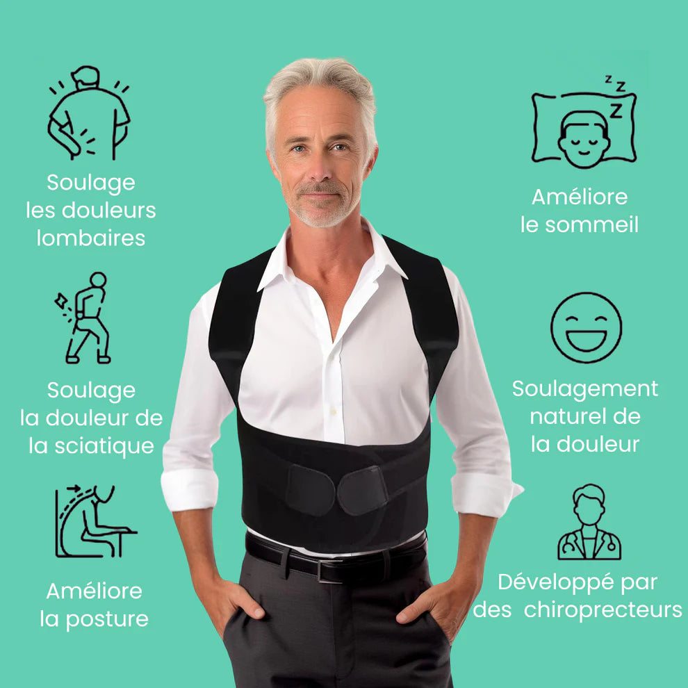 PosturePro™ | Corrige la posture et soulage les douleurs dorsales - Panier Pratique
