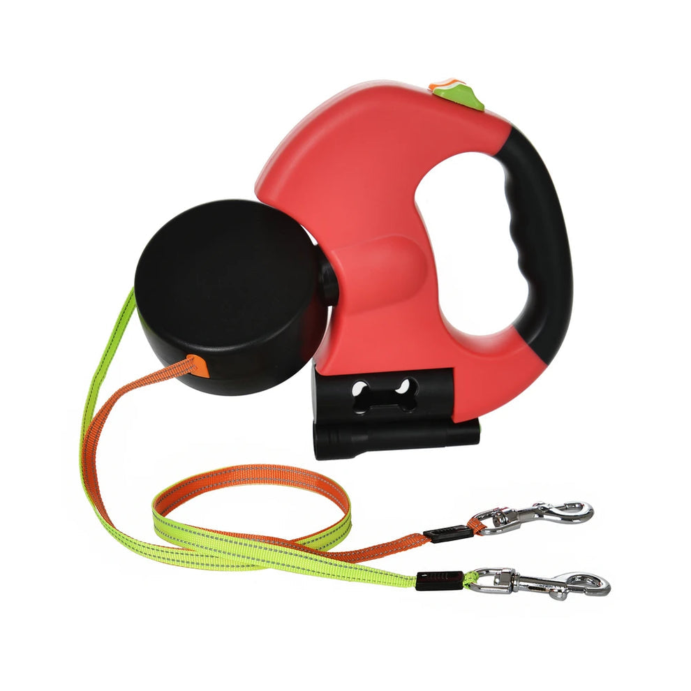 FLEXI-DOUBLE™ - Laisse double anti-enchevêtrement - Panier Pratique