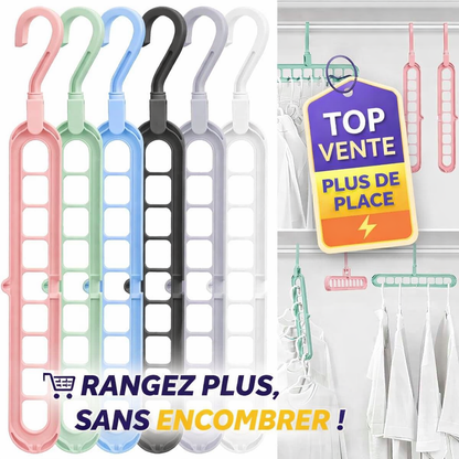 Support Rangement Gain de Place (×9 Vêtements)