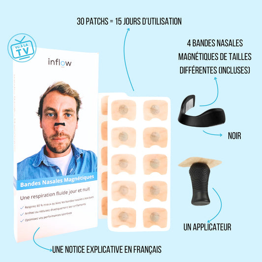Kit completo de tiras nasales magnéticas + 30 parches