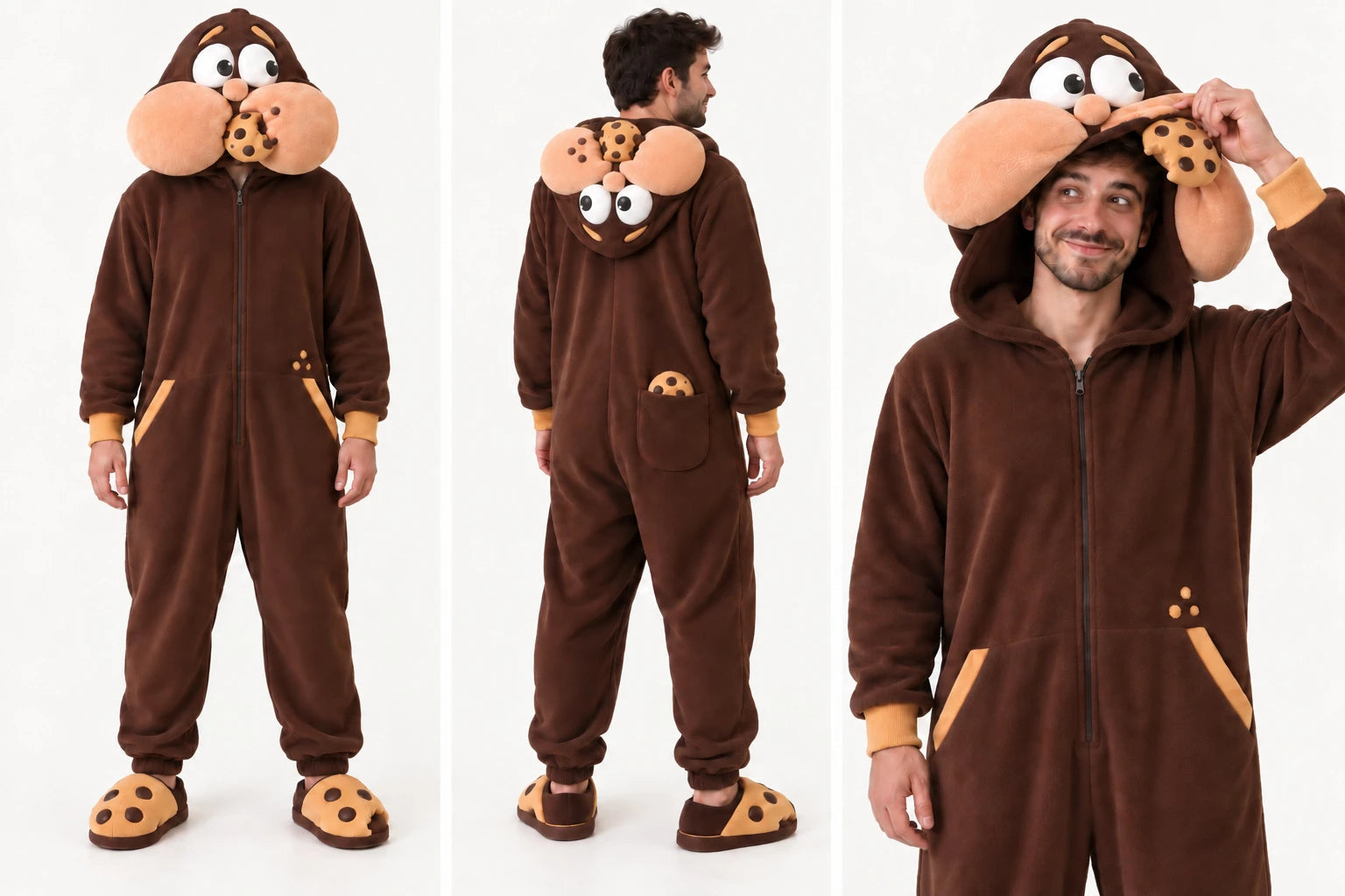 Vue de dos du concept : capuche rabattue, même visage à l’envers